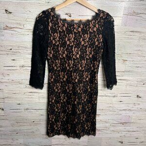 Aritzia Babaton  Rafael Lace Sheath Mini Dress black size 2